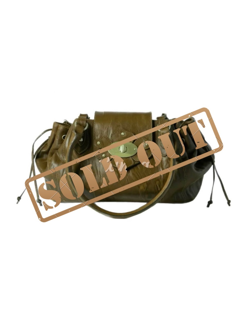 Roberta Gandolfi Vintage Olive Green Leather Shoulder Bag Purse